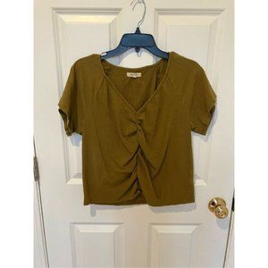 Madewell Olive Short Sleeve Top, Medium